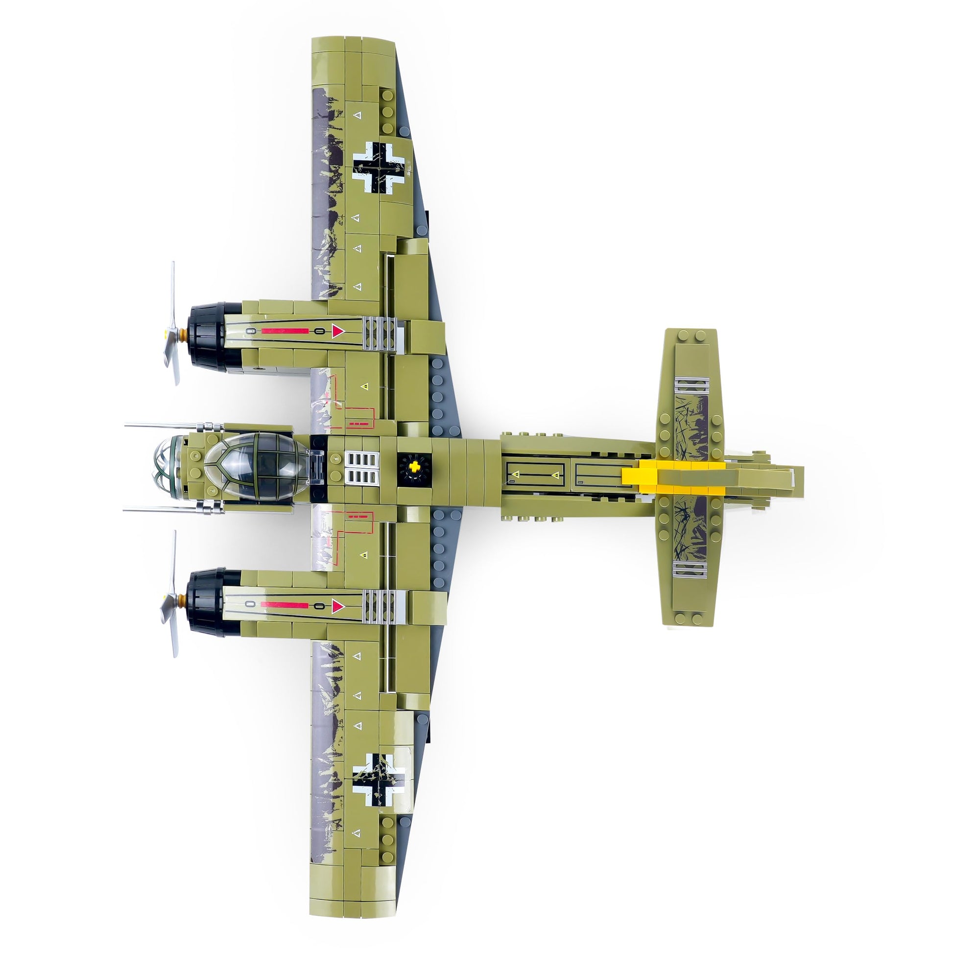 General Jim's WWII Iron Empire JU-88 Bomber Plane Building Blocks Set, 559 Pieces German Twin-Engine Aircraft Model w/Display Stand, Detailed WWII