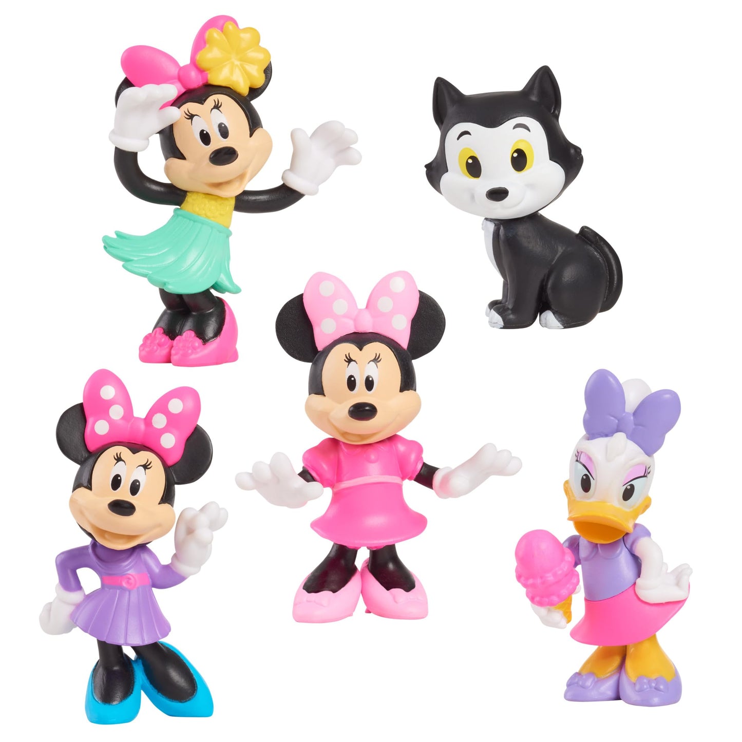 Just Play Disney Junior Minnie Mouse Mini Figures 5 Pack, 1.75" to 2.75" Tall; Toys for Kids Ages 3+