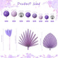 38 PCS Balls Cake Toppers Palm Leaves Cake Decorations for Birthday Wedding Baby Shower Party Supplies (Purple)