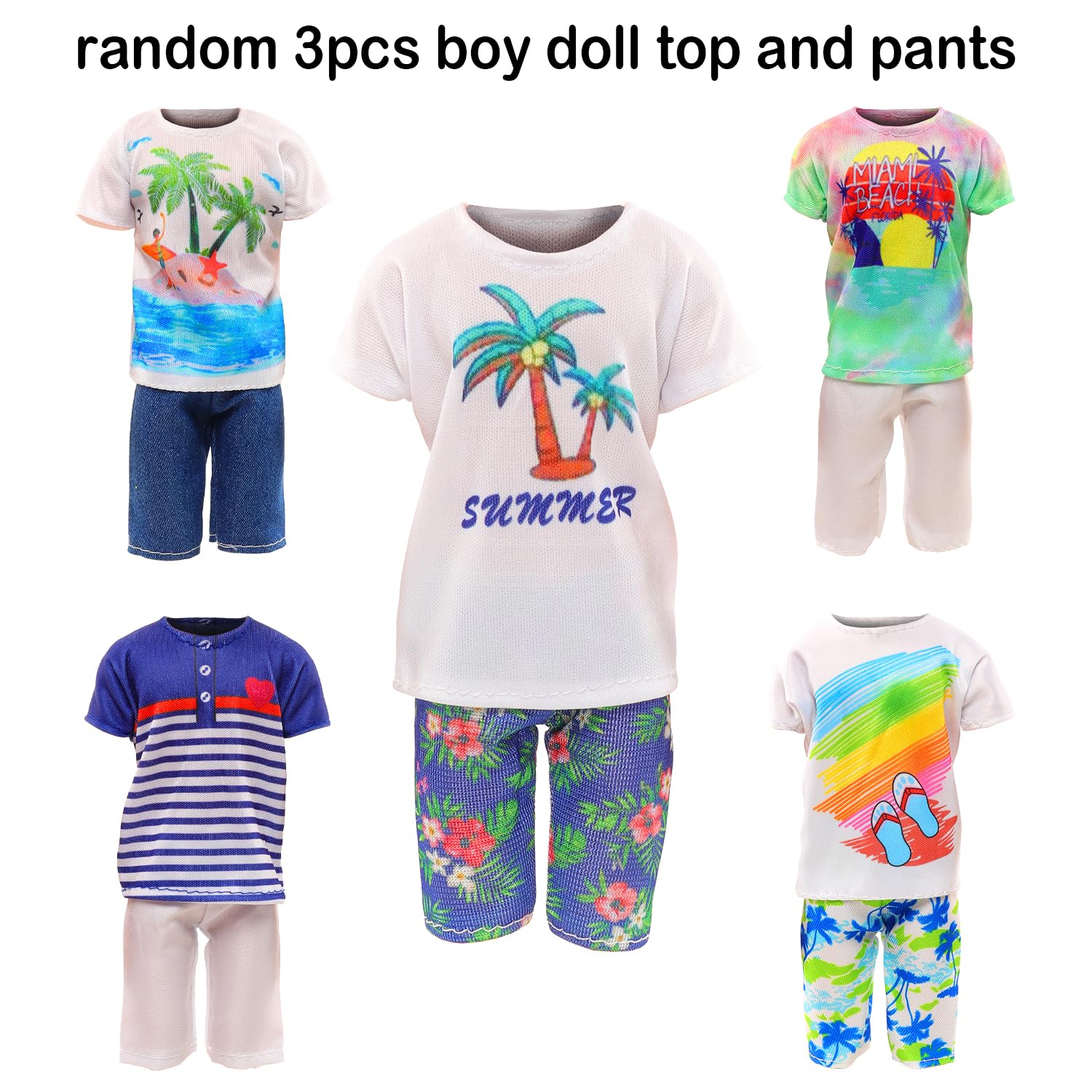 Miunana Handmade Doll Clothes and Accessories - 12 Pcs Set for 11.5 Inch Dolls - Swim Clothes, Trunks, Suits, Skateboard, Lifebuoys