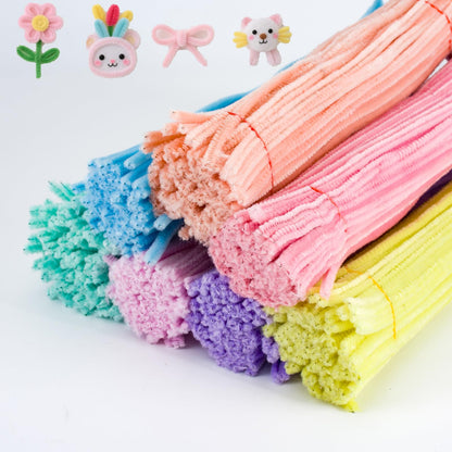 1400 Pcs Macaron Pipe Cleaners, Pastel Pipe Cleaners Craft, Pipe Cleaners Bulk 7 Colors 12 inch Chenille Stems Art Supplies for Projects Creative DIY