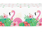 Oojami Flamingo Tablecloths 4 Pack - Tropical Birthday Party Decorations, Hawaiian Luau Plastic Table Covers, Disposable & Waterproof, 54 x 108 Inch