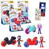Spidey and His Amazing Friends Racing Toys Set - 3 Piece Bundle with Spiderman Racing Pull Back Action Vehicles Plus Stickers, More | Spidey