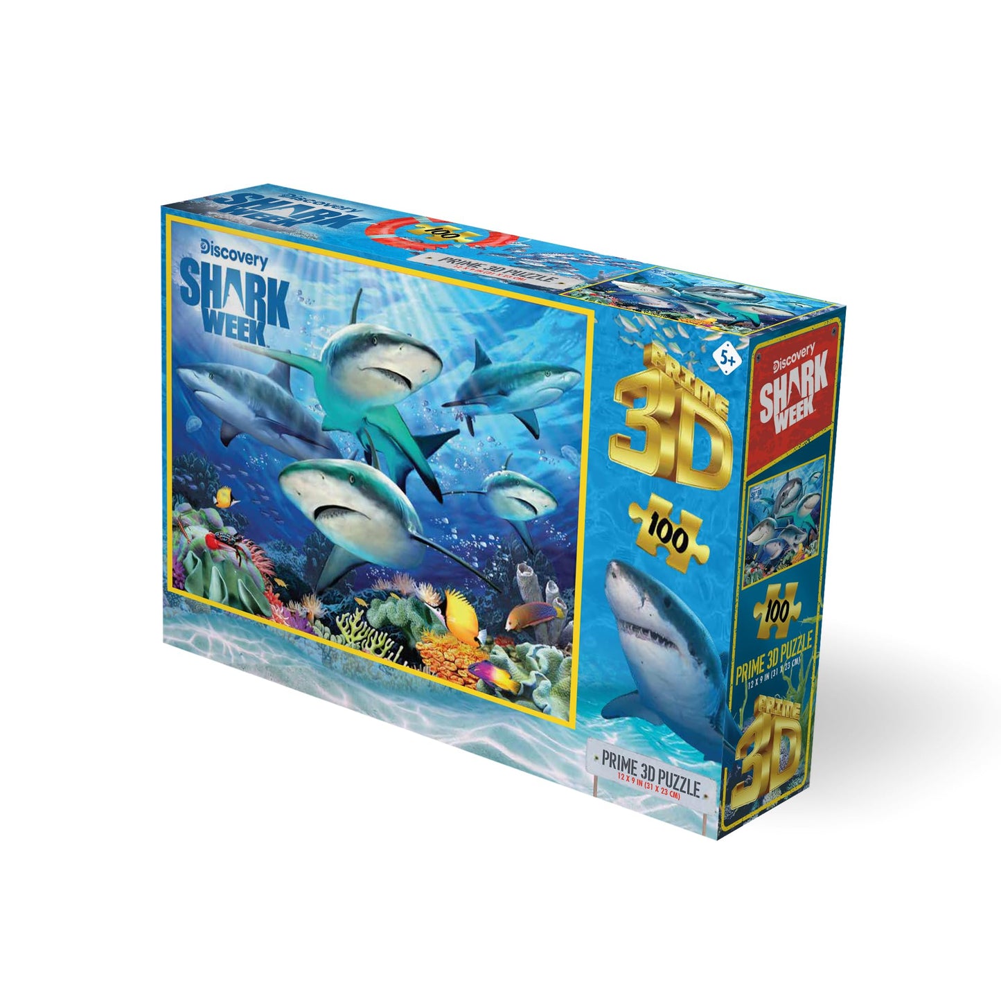Prime 3D | Selfies Howard Robinson | Shark | 100 Piece 3D Jigsaw Puzzle for Kids | Finished Size 12" x 9" | Challenging & Fun for Kids & Families |