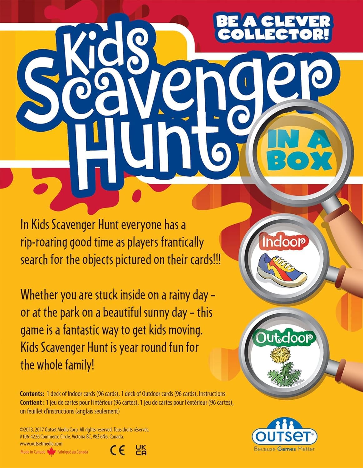 Outset Media Kids Scavenger Hunt - Children's Game - Ages 6+ - Indoor and Outdoor Scavenger Hunt Game - Develops Gross Motor Skills - for 2 or More