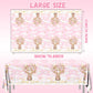 CMUSKO 3Pcs Pink Bear Baby Shower Tablecloth, We Can Barely Wait Baby Shower Decorations Teddy Bear Table Cover for Girls Bear Beraly Wait Party
