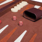 21-inch Backgammon Set - Brown Board and Playing Surface - White and Light Brown Points