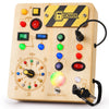 OAKJAR Busy Board with Led Light, Montessori Toys for 1-3 Years Old Boys Girls Wooden Toddler Toys Birthday Gift Educational Toys for 1+ Year Old