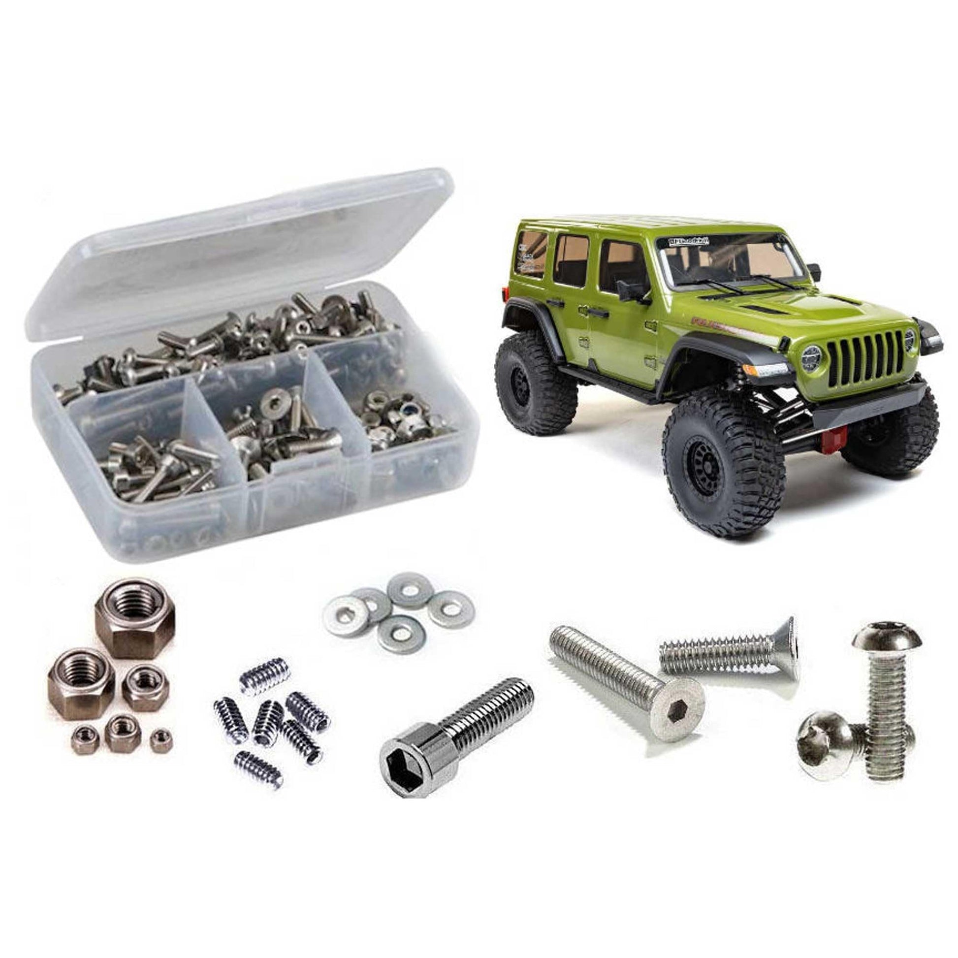 RC Screwz Stainless Steel Screw Kit axi037 Compatible with Axial SCX6 Jeep 1/6th 4wd (AXI05000T1/T2)