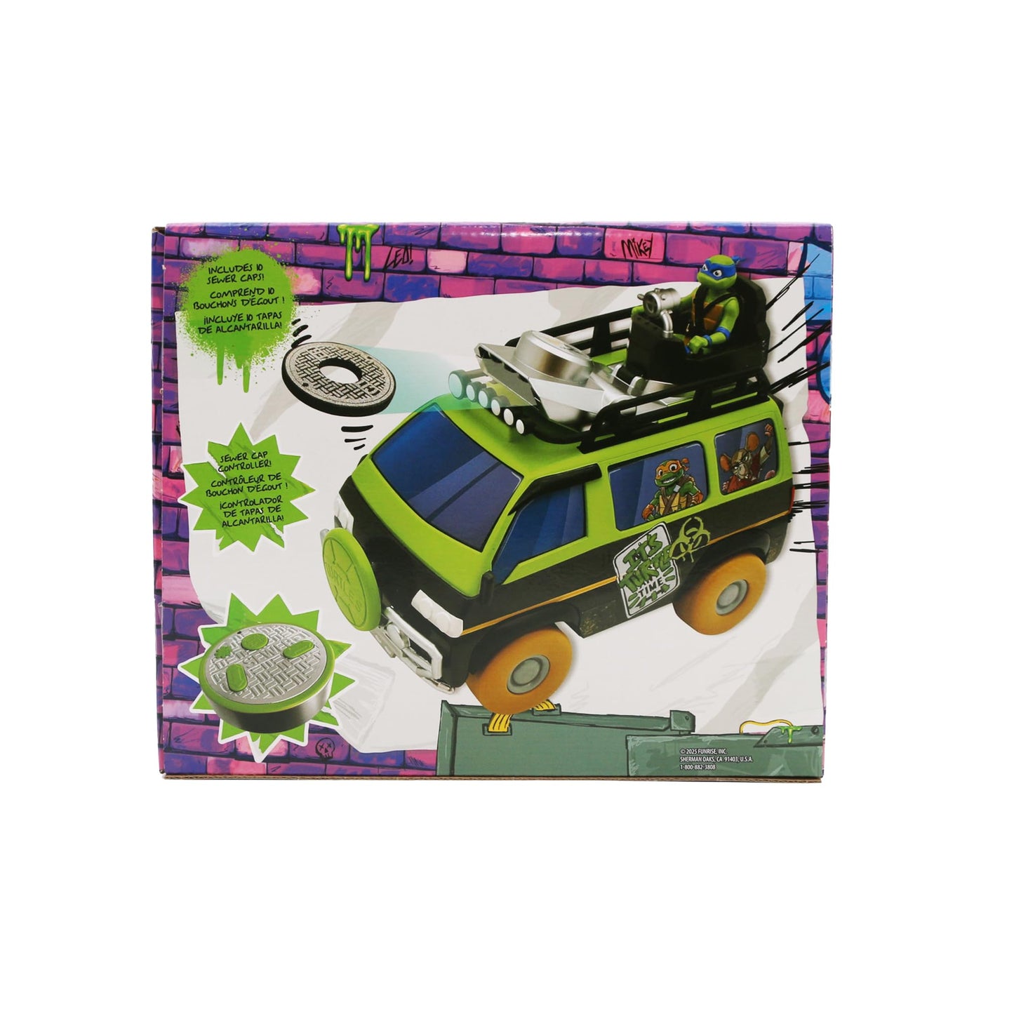Teenage Mutant Ninja Turtles: Tales of The TMNT - Sewer Cap Striker RC Car | Full-Function Remote Control Vehicle | Launches 10 Foam Sewer Caps |