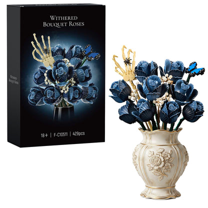 Corpse Emily Bouquet Roses Building Set, Gothic Floral Flower Model Set for Dark Romancet Compatible with Lego Withered Flower Building
