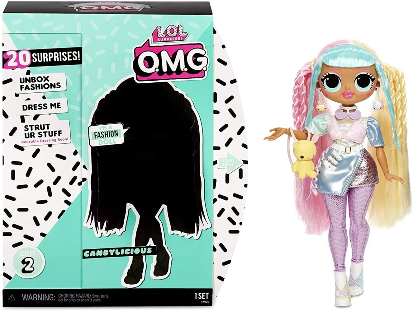 L.O.L. Surprise! O.M.G. Candylicious Fashion Doll with 20 Surprises, Multicolor