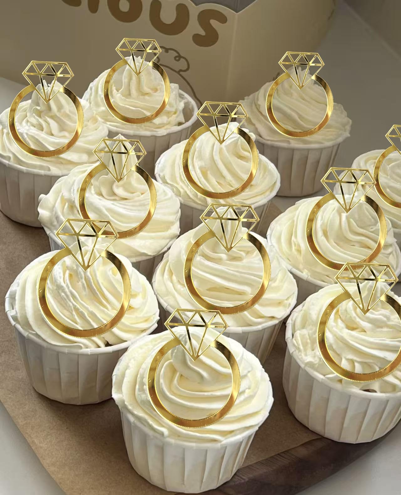 WENSLEIY Cake Charm, Engagement cupcake topper, Diamond ring, Bridal shower, Acrylic cupcake charms, Bachelorette decor, Hens Do decor, She Said Yes