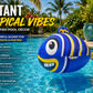 Poolmaster Inflatable Floating Swimming Pool Toy Fish Ball (Blue)