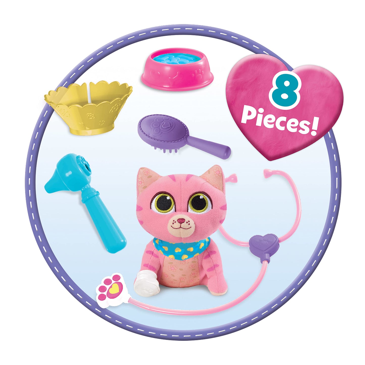 Just Play Disney Junior Doc McStuffins On-the-Go Pet Carrier and Accessories - Whispers, 5.5-inch Plushie, Kids Toys for Ages 3 Up