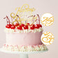 10PCS Gold Happy Birthday Cake Toppers Mirror Acrylic Cake Toppers, Gold Acrylic Birthday Cupcake Toppers for DIY Cake Decor Cake Tools Birthday Party
