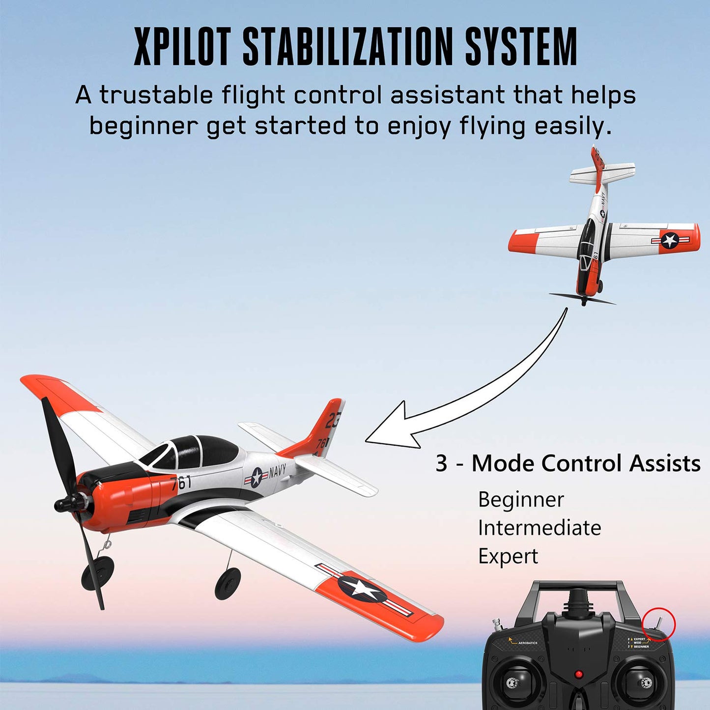 Volantexrc RC Airplane 2.4Ghz 4 Channel Remote Control,with Aileron T28 Trojan Parkflyer RC Aircraft Plane,Ready to Fly with Xpilot Stabilization