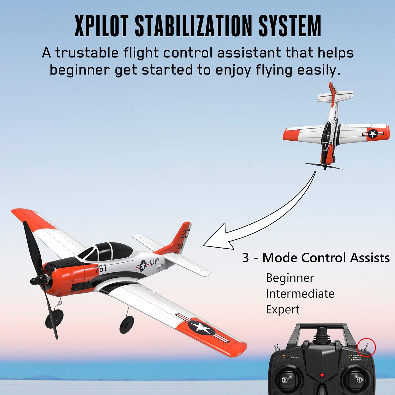 Volantexrc RC Airplane 2.4Ghz 4 Channel Remote Control,with Aileron T28 Trojan Parkflyer RC Aircraft Plane,Ready to Fly with Xpilot Stabilization