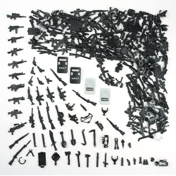 Pamvava Military Weapons Pack WW2 Army Accessories Set for Figures, 280+ Pieces SWAT Soldier Brick Guns and Armor, Compatible with Major Brands