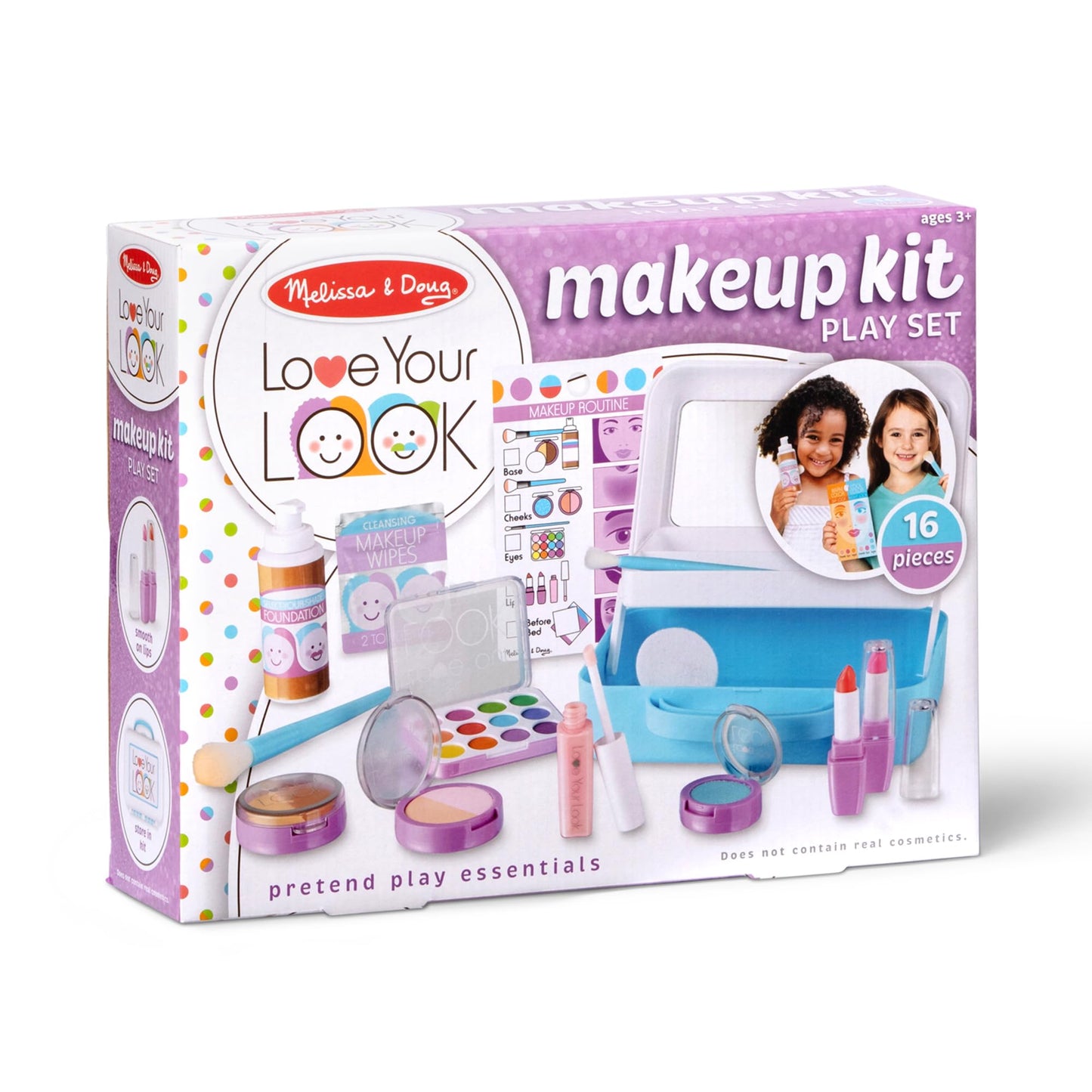 Melissa & Doug Love Your Look Pretend Makeup Kit Play Set - 16 Pieces for Mess-Free Pretend Play (Does NOT Contain Real Cosmetics)
