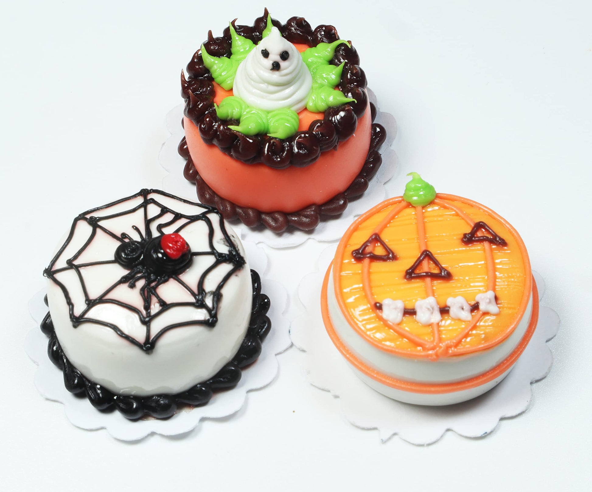 Set 3 Dollhouse Miniature Halloween Cake,Dollhouse Collectibles