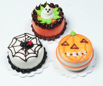 Set 3 Dollhouse Miniature Halloween Cake,Dollhouse Collectibles