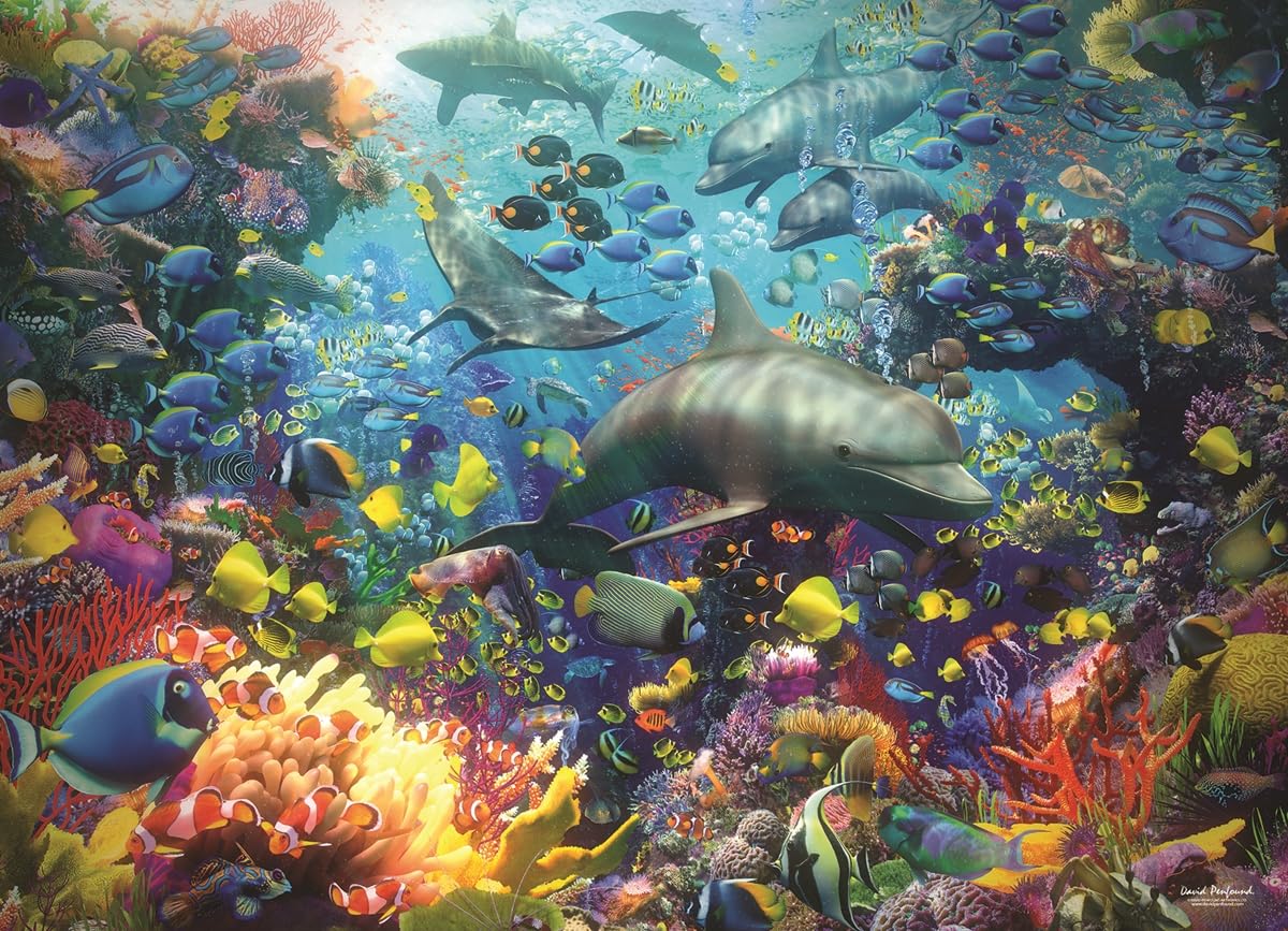 Cobble Hill 1000 Piece Puzzle - Vibrant Sea - Sample Poster Included