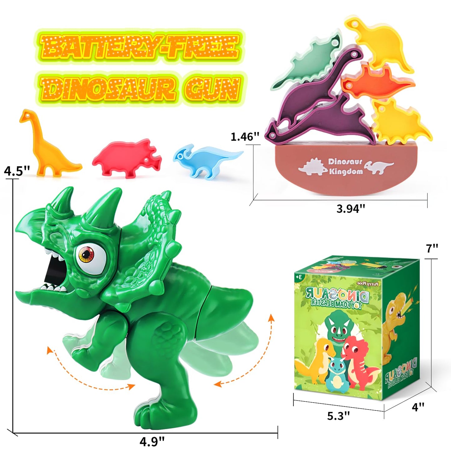Dinosaur Shooting Game Toy Nerf Gun for Toddlers 3-8 Years 20 Darts