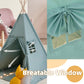 RONGFA Teepee Tent for Kids with Mat, Star Lights, Carry Case, Cotton Canvas Playhouse, Foldable Tents, Portable Children Play Tent Indoor Outdoor