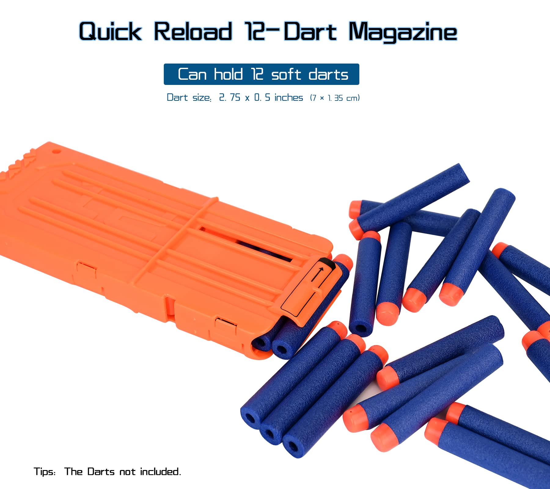 lififun 4 Pack 12-Dart Quick Reload Clip Magazine for Nerf N-Strike Elite Series (Orange)