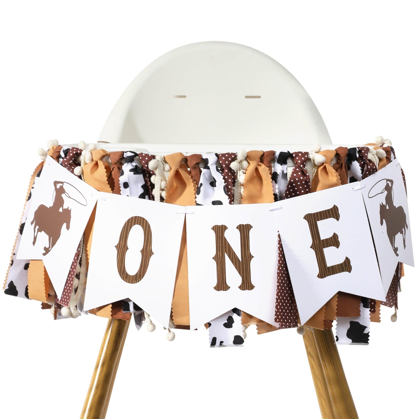 My First Rodeo High Chair Banner - Cowboy One Birthday Party Decorations