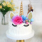 38 PCS Unicorn Cake Topper Unicorn Flower Cake Decorations with Flowers Balls Stars Unicorn Happy Birthday Cake Decorations (Flower)