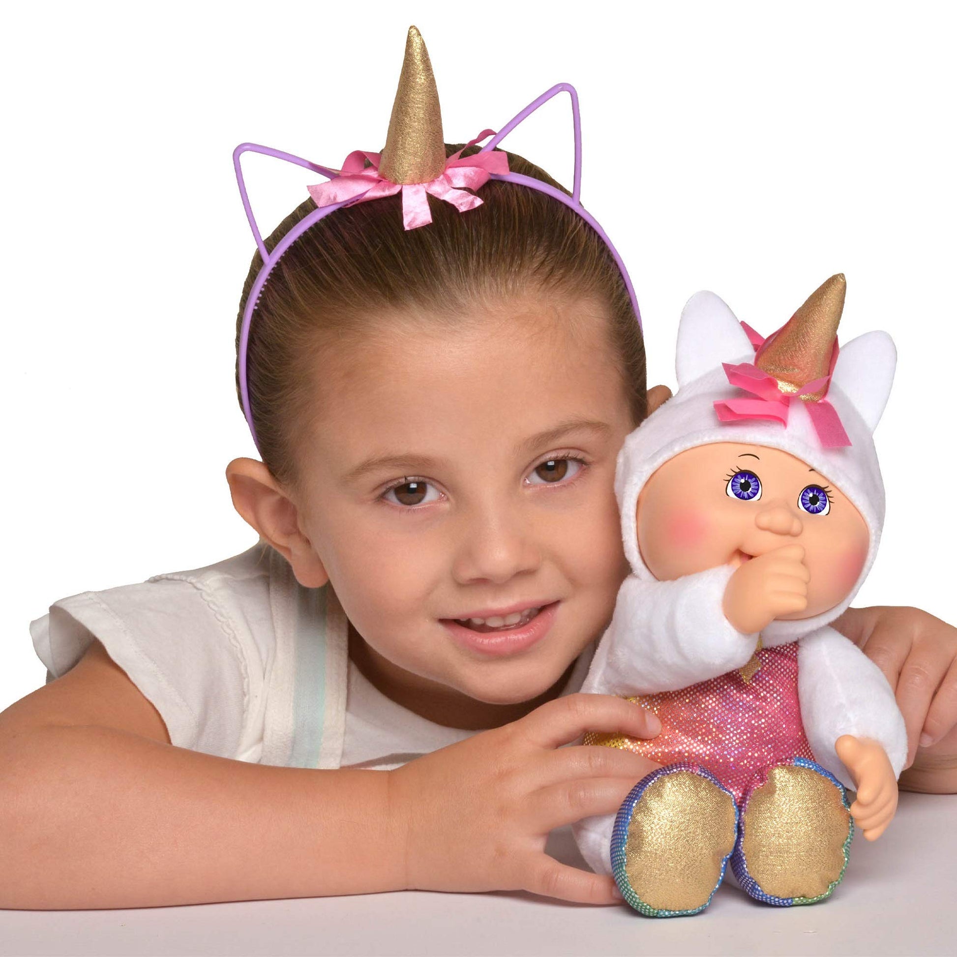 Cabbage Patch Kids CPK and Me 9" Sparkle Unicorn Cutie Doll and Matching Unicorn Headband Accessory