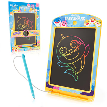 Lollipop - Drawing Tablet for Kids - Baby Shark Rainbow LCD Doodle Pad +3 with Stylus, Baby Drawing Board for Travel - Color Writing Tablet