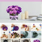 BAZIMA DIY Felt Flower Art Craft Kit, DIY Purple Rose Pot Bonsai Kit, Floral Gifts, Beginner Craft Kit, Arrange Pre-Cut Flowers and Foliage