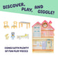 Mini House Playset with 2.5" Figure & 5 Accessories, 3 Room Play House Toys with Carry Handle, Compact Travel Toy
