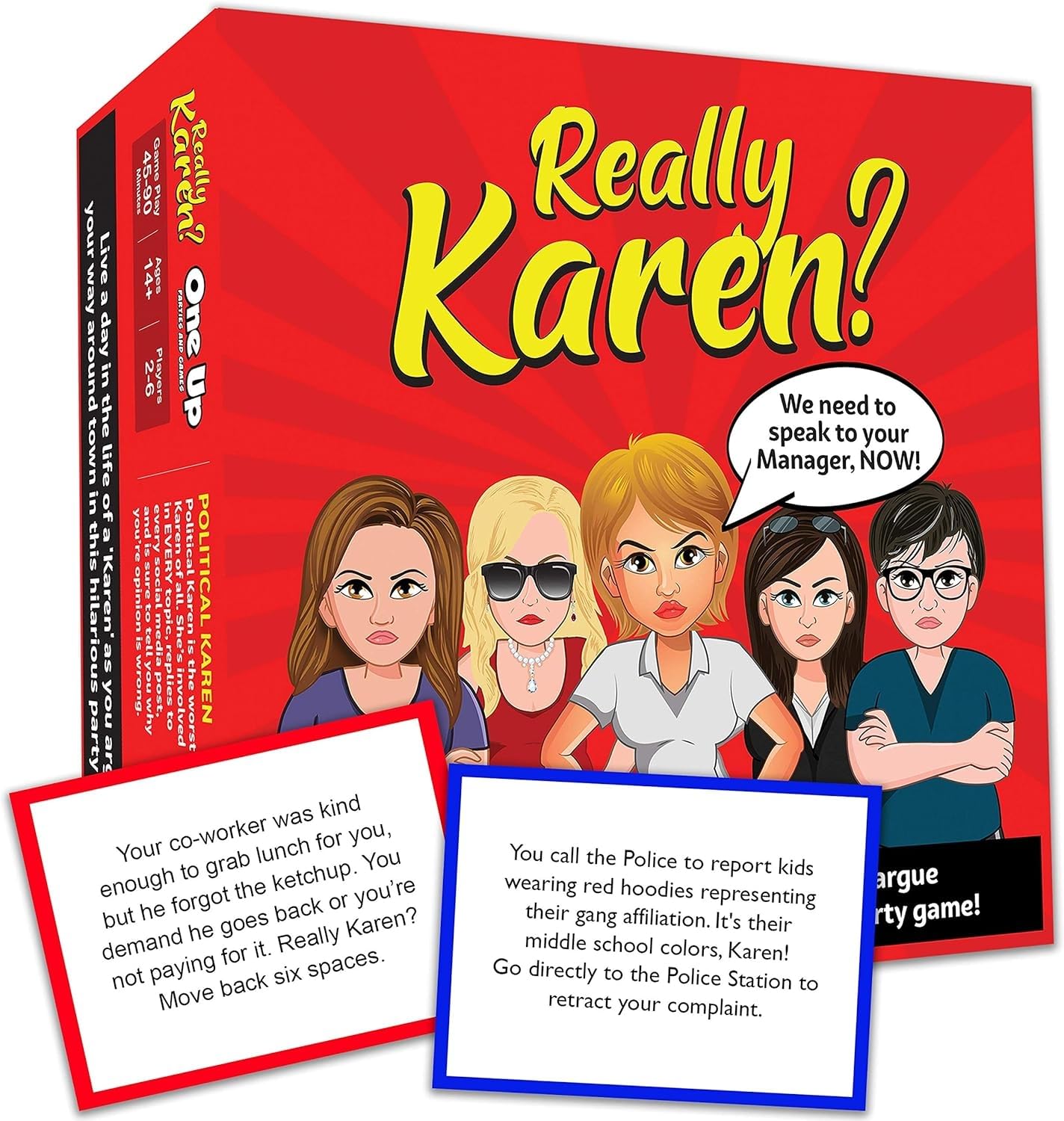 Really Karen? Board Game - Become a Karen as You Argue Your Way Around Town in This Hilarious Party Game. Ages 14 and up.