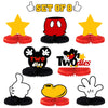 LINGTEER Oh Twodles Birthday Table Honeycomb Centerpieces - Cheers to Boys 2nd Birthday Kids Two Years Old Mouse Themed Bday Party Decorations Sign.
