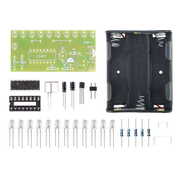 YIDAB Soldering Practice Kit Sound-Activated LED Chaser Kit - DIY Soldering Project with 10 LEDs & Microphone Sensor (12V DC) for Electronics