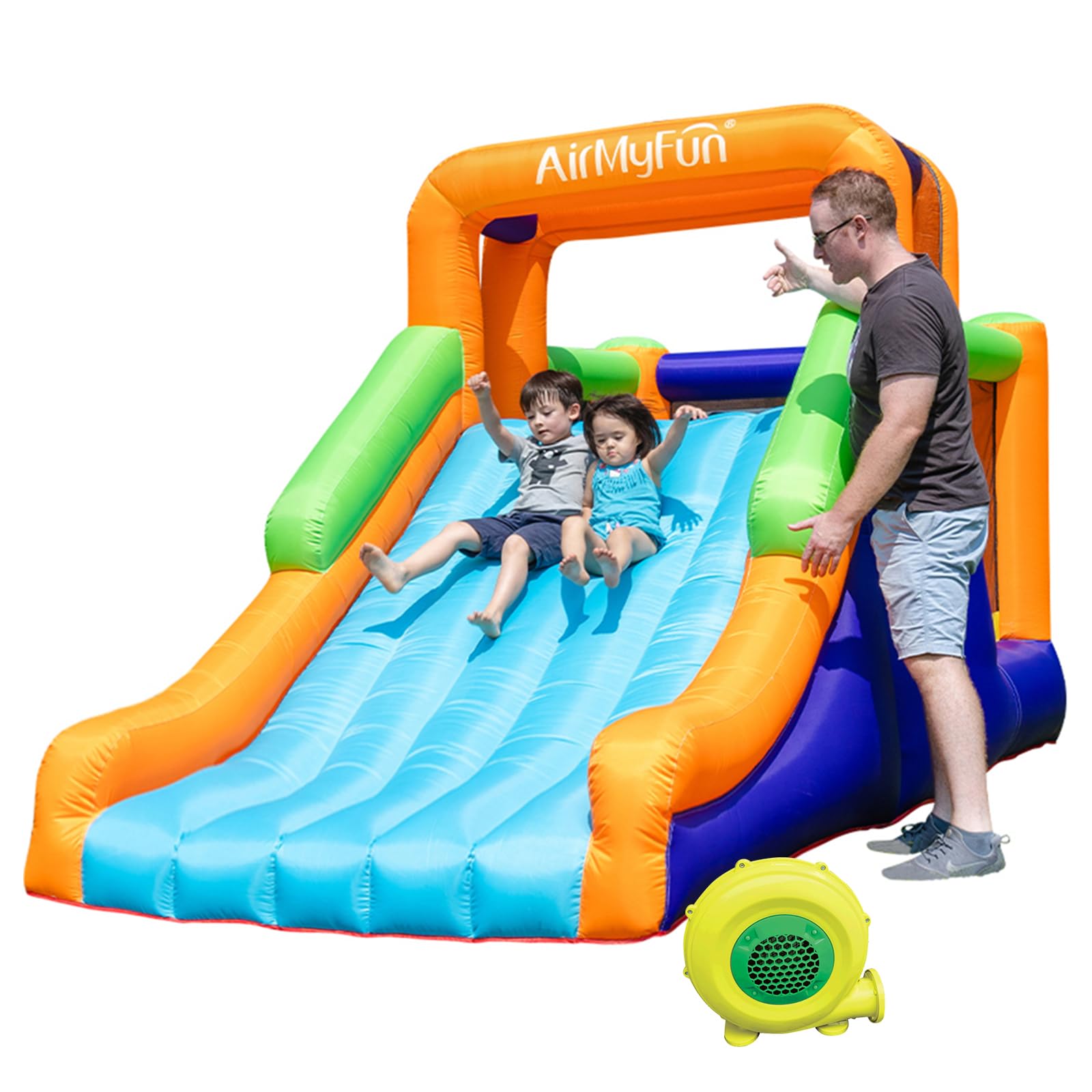 AirMyFun Inflatable Bounce House with Silde for Kids,Inflatable Bouncy House for Kids Outdoor, Toddle Bounce House with Blower for Backyard