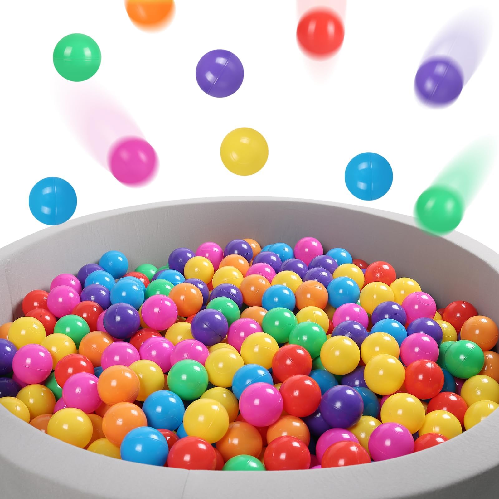 MODEREVE BPA Free 100 Pack Colorful Plastic Balls for Baby Play & Ball Pit, Tent, Pool, House