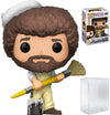Funko Pop! Television: Bob Ross - The Joy of Painting in Overalls with Paintbrush #559 Vinyl Figure (Bundled with Pop Box Protector Case)