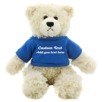 Made By Aliens Personalized 12 Inch Cream Brandon Teddy Bear - Custom Teddy Bear Stuffed Animal - Prefect Gift for Valentine Graduation Day Birthday