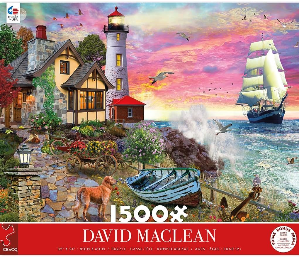 Ceaco - David Maclean - Crashing Waves - 1500 Piece Jigsaw Puzzle - Colorful Puzzle for Adults - Precision-Cut Pieces, Beautiful Artwork, and Hours