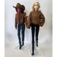 AQQeenmiu Fashion Doll Outfit Set, Bomber Jacket with Combat Boots and Chain Bag, for 11.5-12 inch Dolls, 1/6 BJD (Brown Bomber Jacke)
