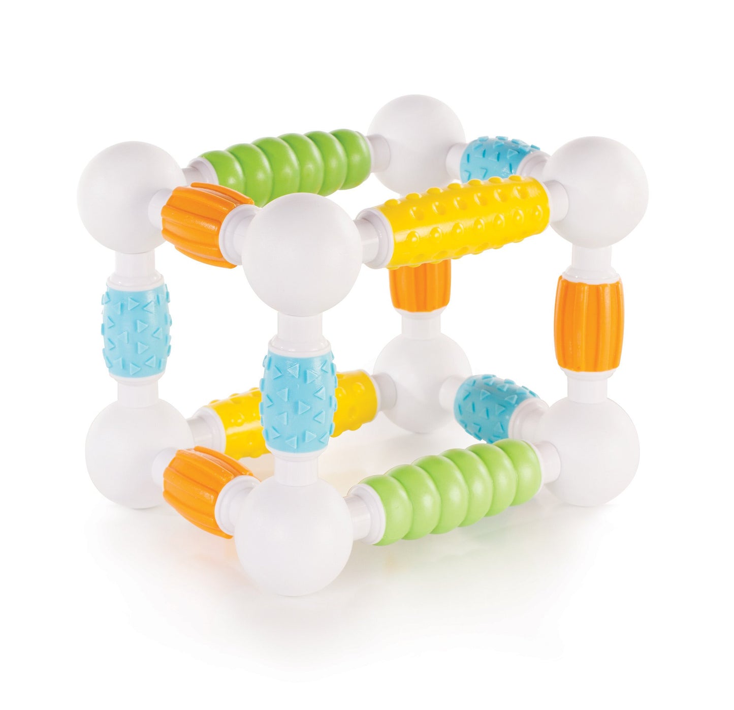Guidecraft Grippies Builders - 20 Piece Set, Tactile STEM Soft Grip Magnetic Building Toy for Toddlers