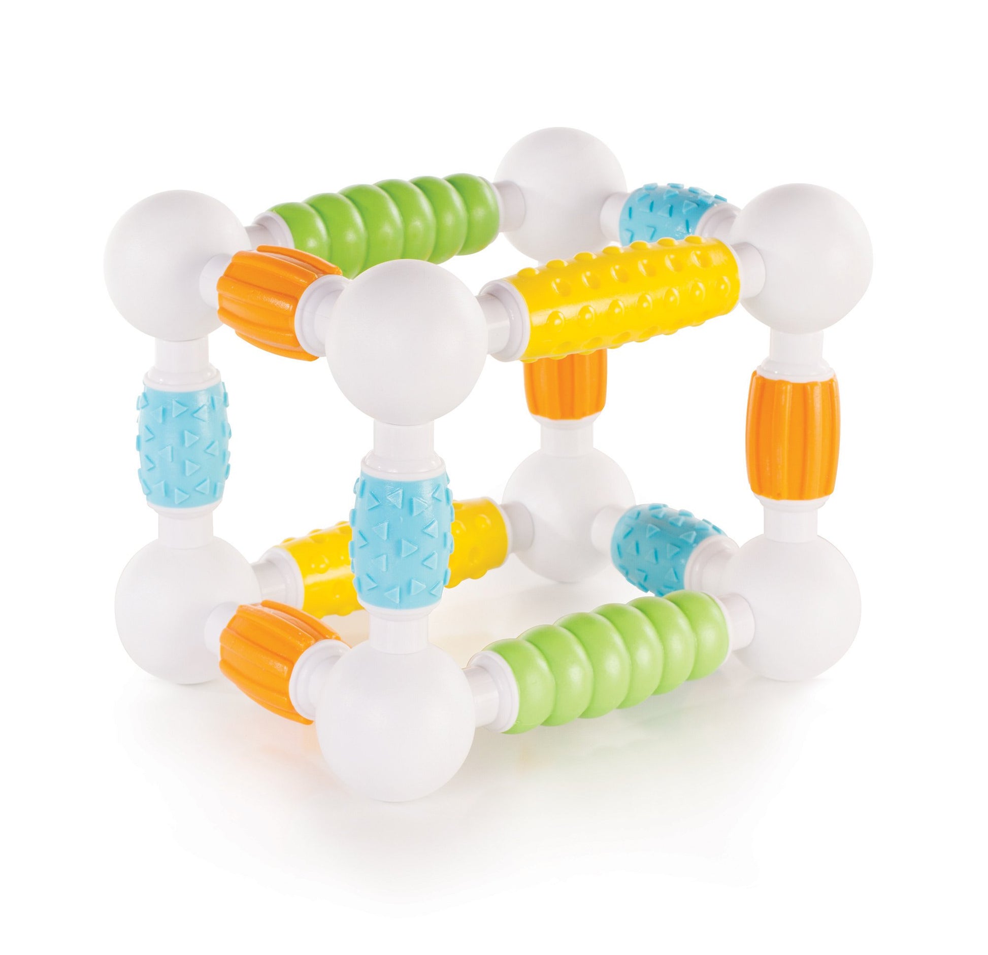 Guidecraft Grippies Builders - 20 Piece Set, Tactile STEM Soft Grip Magnetic Building Toy for Toddlers