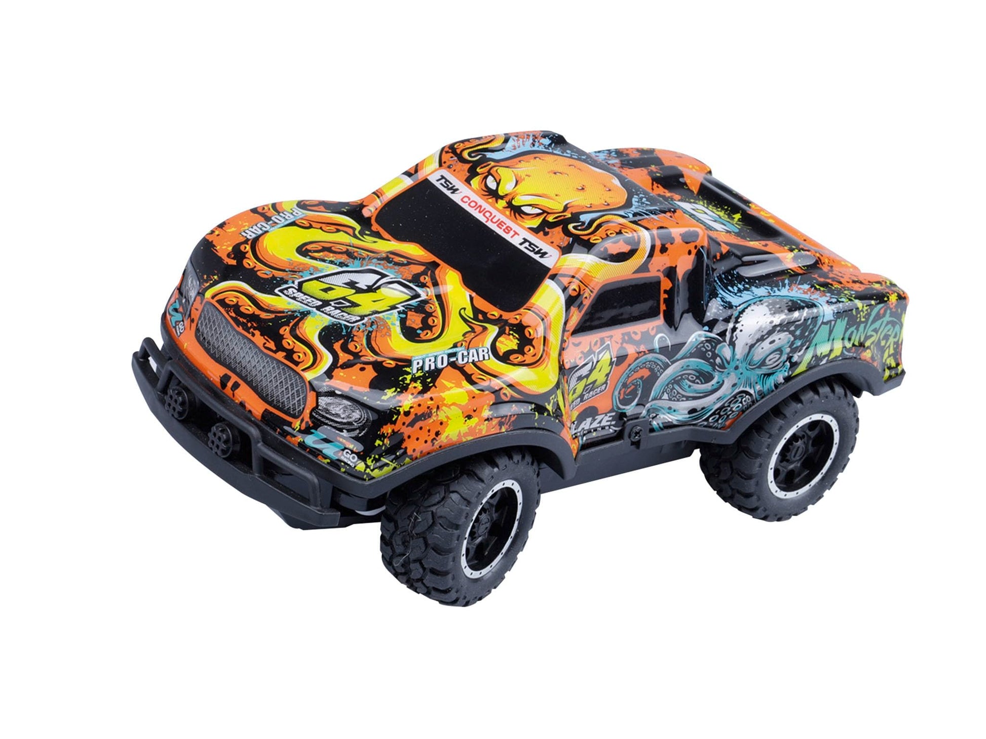 Revell Ghost Driver Remote Control Toy Car for Kids Light Up Toy 2.4GHz RC Cars Truck Gifts for 6 7 8 9 10 Years Old Boys Girls, Orange