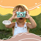 kiimento Kids Digital Camera & Video Camcorder, Soft BPA-Free Silicone Casing, 32GB Memory Card - Model C - Mikayo The Bear