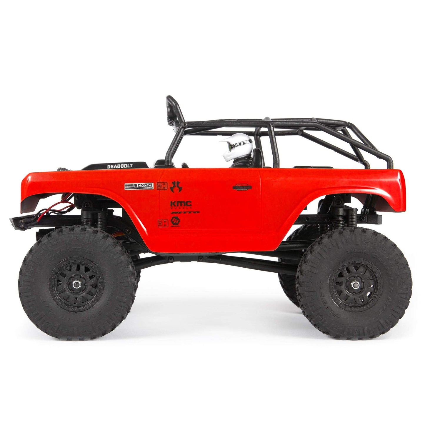 Axial SCX24 1/24 Deadbolt RC Crawler 4WD Truck 8" RTR with LED Lights, 3-Ch 2.4GHz Transmitter, Battery, and USB Charger: (Red) AXI90081T1